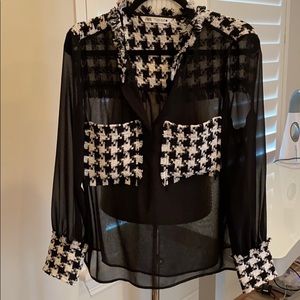 Zara sheer black blouse